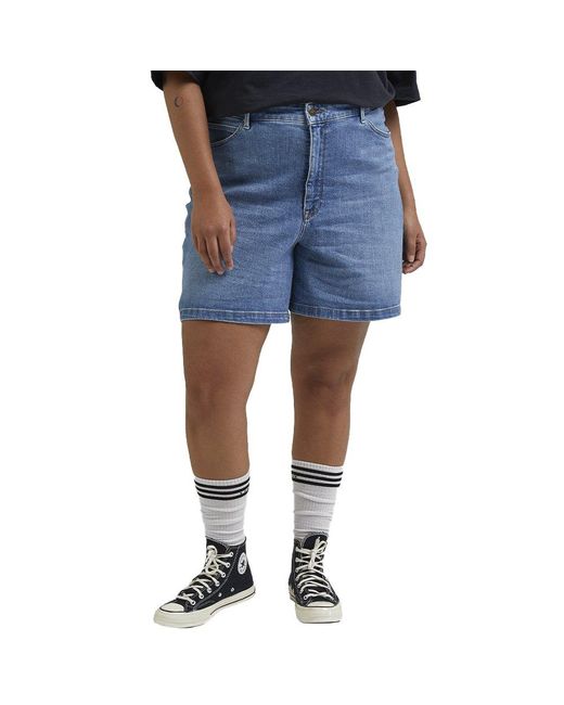 Lee Jeans Long Plus Denim Shorts in Blue Lyst