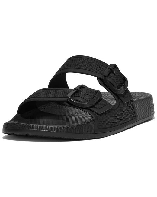 fitflop two bar shearling slides