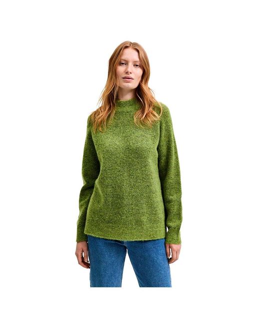 SELECTED Lulu High Neck Sweater in Green | Lyst