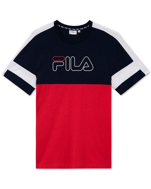 Fila Jadon Short Sleeve T-shirt in Blue for Men | Lyst