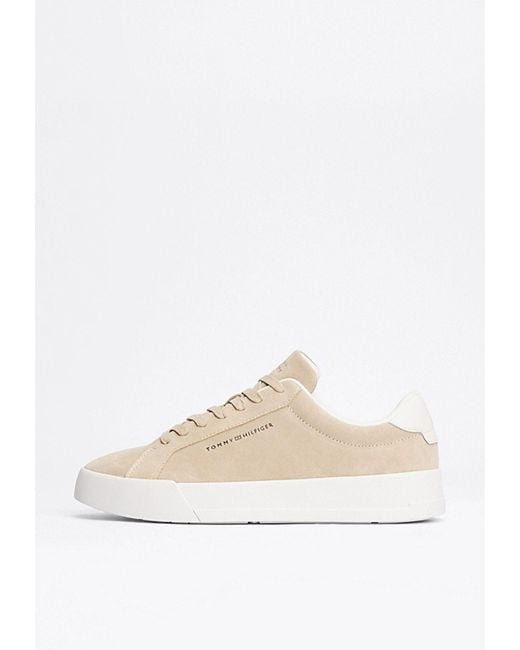 Tommy Hilfiger White Th Court Better Suede Sneakers for men