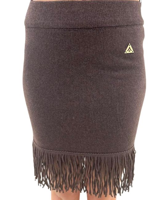 Femme Minijupe Frange Akep en coloris Brown