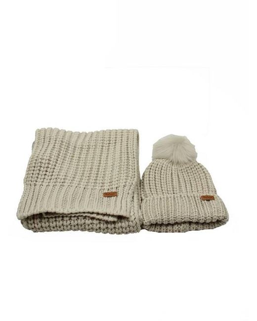Barbour Natural Set Schal Und Hut Frau 2Mlgs0023 Perlmutt