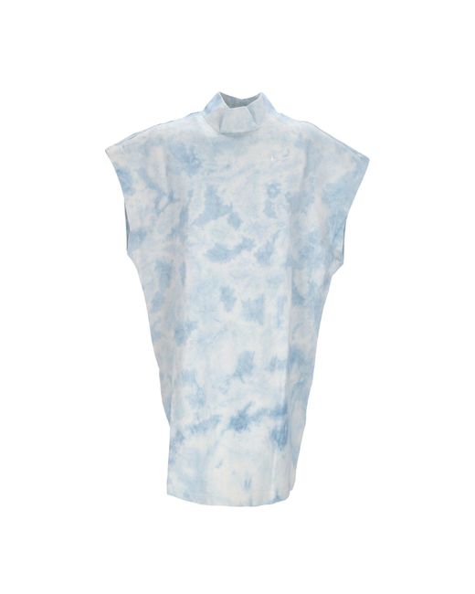 Nike Fitness ,Blauw ,Katoen Blauw Tie-Dye Jersey Jurk in het Blue