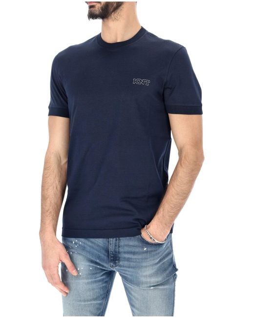 Kiton Mann T-Shirt 100%Co Blau in Blue für Herren