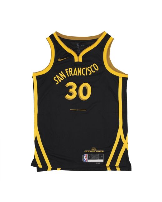 Nike Herren-Basketball-Tanktop Nba City Edition 2023/24 Swingman-Trikot Nr. 30 Stephen Curry Golwar Schwarz in Black für Herren