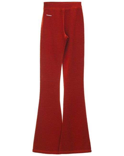 Pantalon Sweat-Shirt A La Taille Haute DSquared² en coloris Red