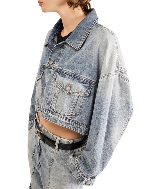 Veste Pour Femmes Denim Leger Erika Cavallini Semi Couture en coloris Gray