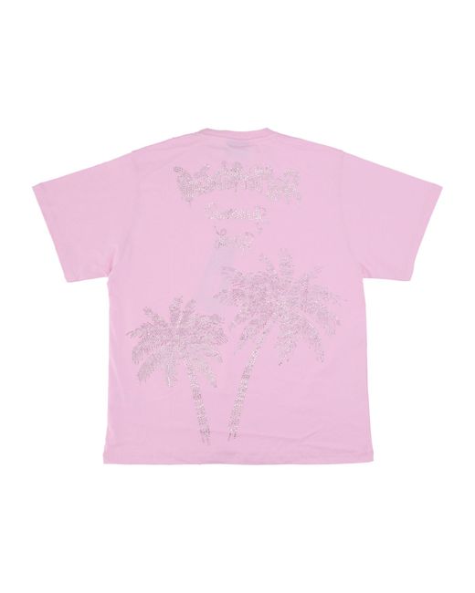 DISCLAIMER Pink W Summer Lover Strass Tee T-Shirt