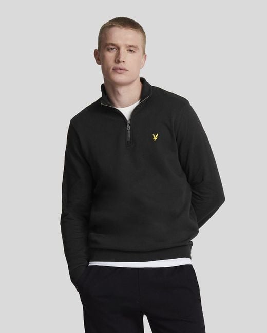 LYLE AND SCOTT 1874 Vrouwen Ml2022V Loopback Quarter Zip Zweet Z865 Jet Zwart in het Black voor heren
