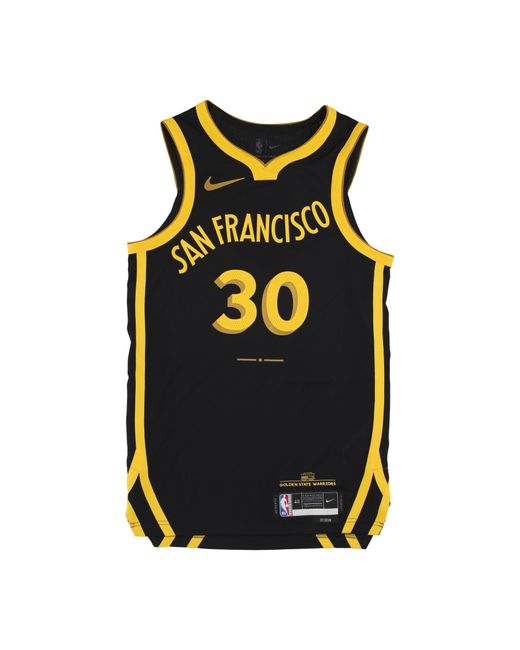 Nike Basketbaltanktop Voor Nba City Edition 2023/24 Swingman Jersey Nr. 30 Stephen Curry Golwar Zwart in het Black voor heren