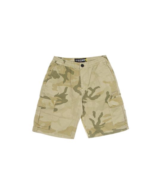 Iuter Green Cargo Camo Short Pants for men