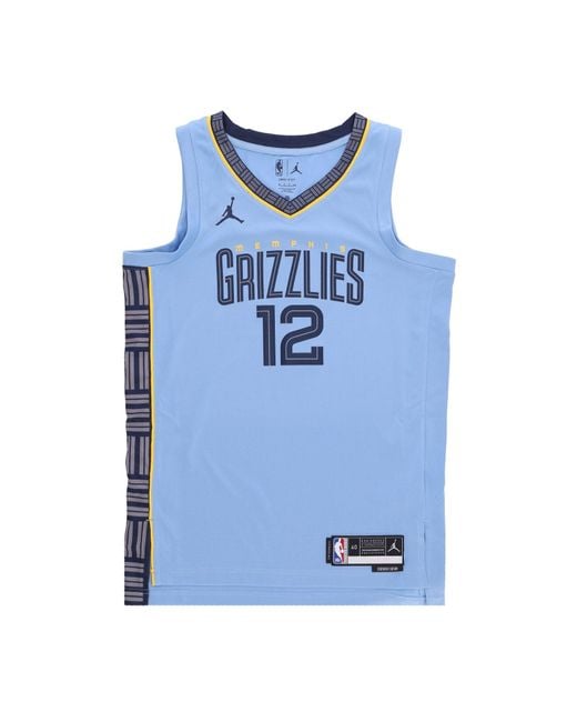 JORDAN NBA Herren-Basketball-Tanktop Nba Statement Edition 22 Dri-Fit Swingman-Trikot Nr. 12 Ja Morant Memgri Hellblau in Blue für Herren