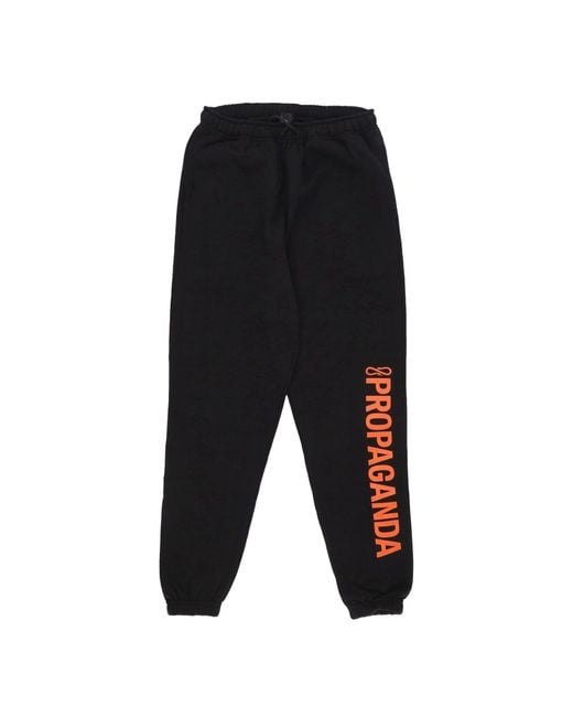 Propaganda Joggingbroek Trainingspak Logo Verticale Joggingbroek Zwart in het Black voor heren