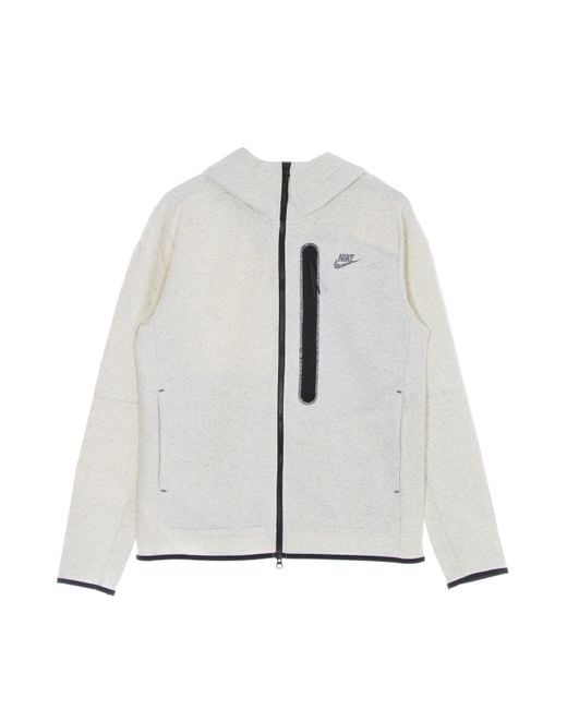Nike Lichtgewicht Herensweatshirt Met Capuchon En Rits Tech Fleece Capuchon Met Volledige Ritssluiting Revival Wit/Htr in het Gray voor heren