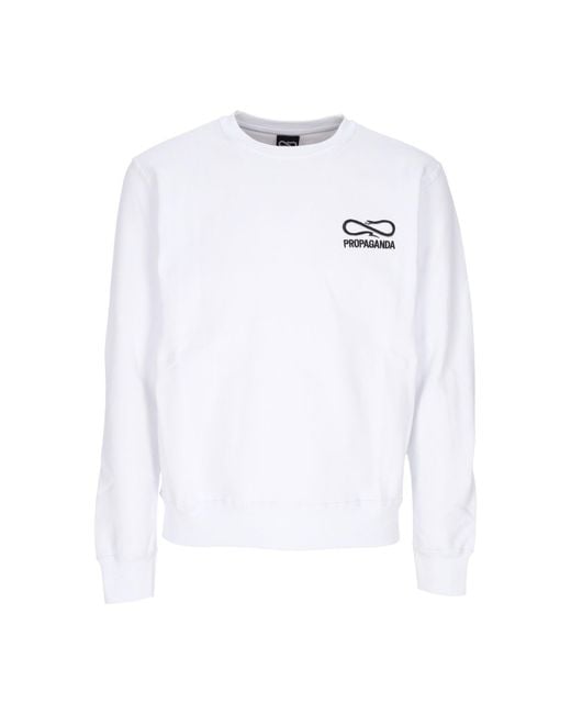 Sudadera De Hombre Con Cuello Redondo Y Logo Bordado Cuello Redondo Blanco Propaganda de hombre de color White
