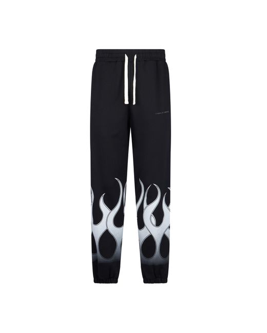 Vision Of Super Black Lightweight Tracksuit Pants Flames Pants for men