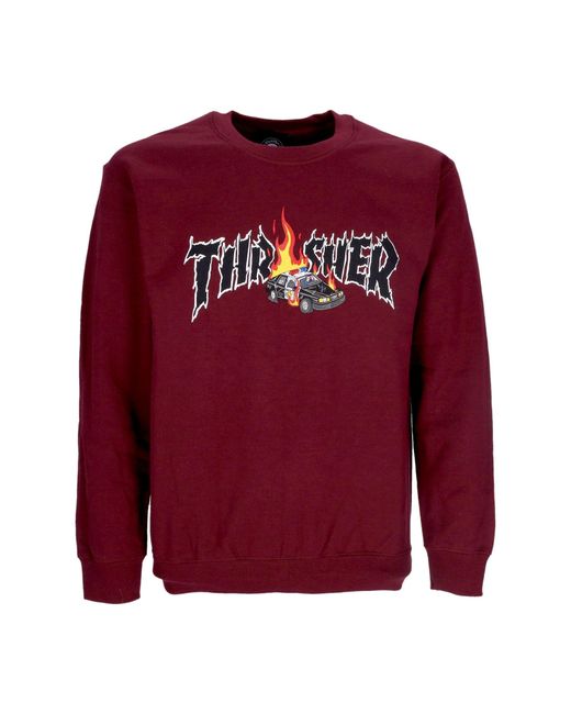 Thrasher Cop Car Crewneck Herren-Sweatshirt Kastanienbraun in Red für Herren