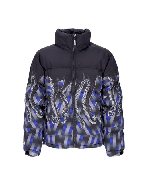 Octopus Blue Dazzle Puffer Jacket for men