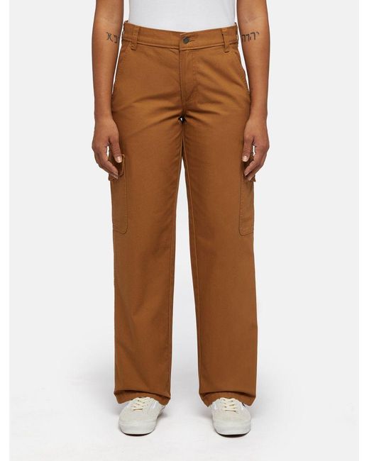 Dickies Brown Trousers Duck Canvas Cargo W