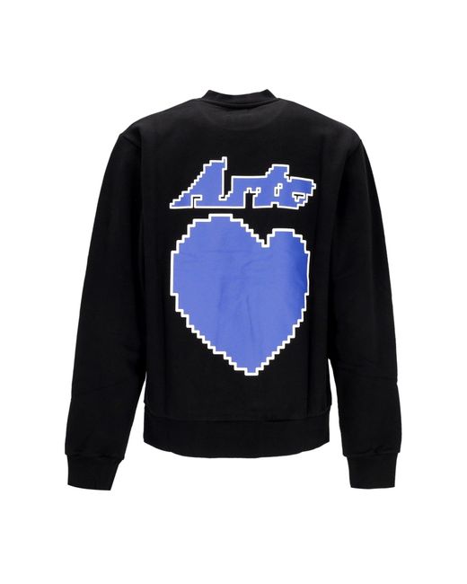 Arte' Lichtgewicht Herensweatshirt Met Ronde Hals Back Heart Crewneck Zwart in het Blue voor heren