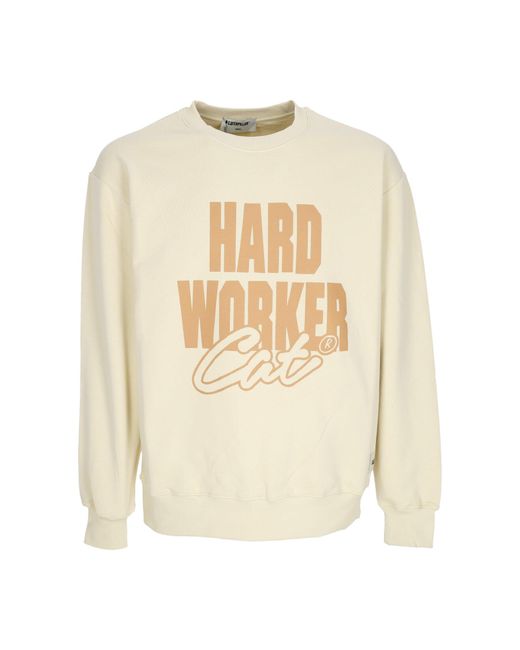 Caterpillar White Lightweight Crewneck Sweatshirt For Worker Crewneck Biscuits for men