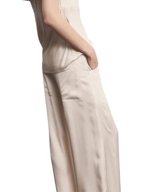 Pantalons Pour Femmes En Satin Akep en coloris Natural