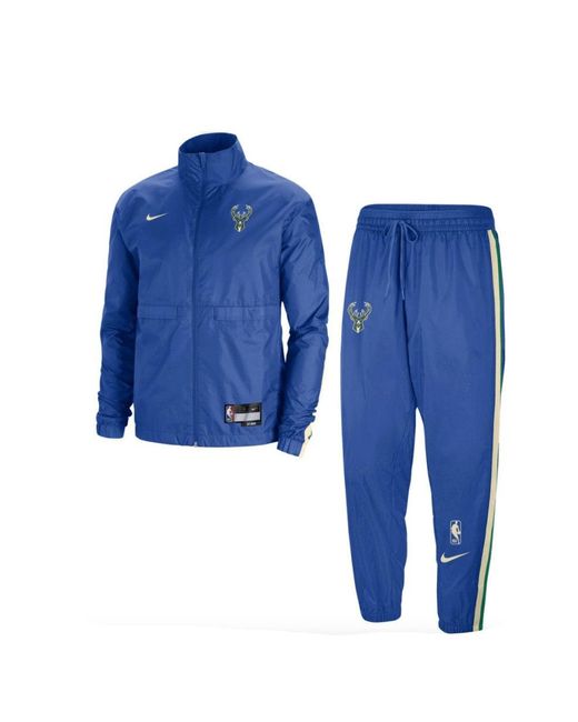 Nike Compleet Trainingspak Nba City Edition Courtside Trainingspak Milbuc Game Royal Flat Opal Klaver in het Blauw voor heren Lyst NL