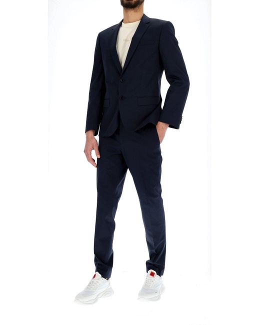 HUGO Blue Henry/Getlin232X Dark Slim Fit Cotton Suit for men