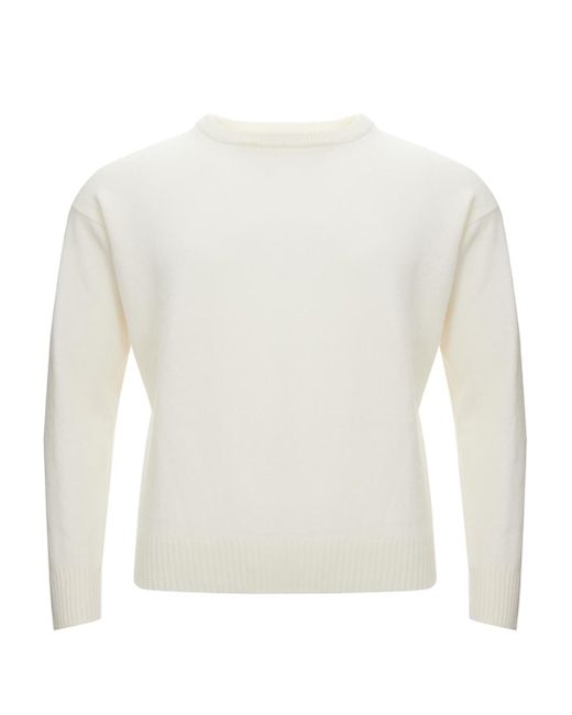 Gran Sasso White Wool Crew-Neck Sweater for men