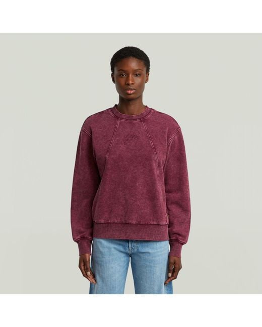 Sudadera De Mujeres D27173-D969 Lavado En Linea Script H732 Smokey G-Star de color Red