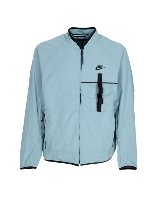 Nike Mannen Jas Tech Geweven Jas Denim Turq Zwart in het Blue voor heren