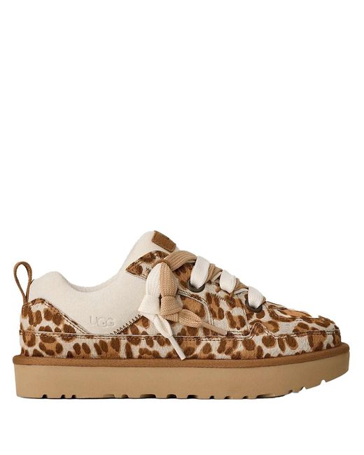 Ugg Brown Leopard-Print-Sneaker