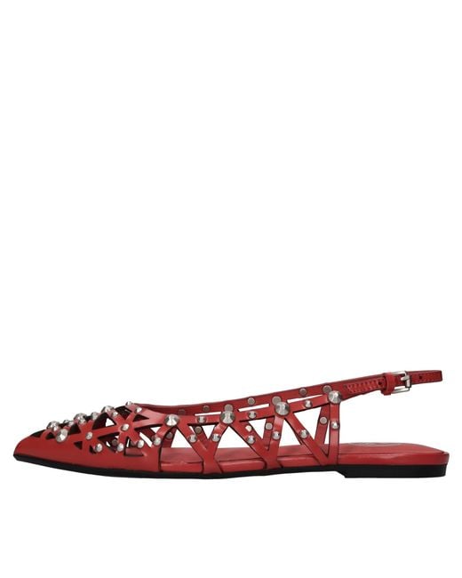 Ash Red Flat Shoes
