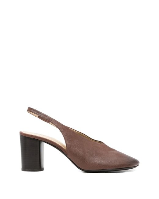 Lemaire Brown Glove Slingback Pumps 80Mm Heel