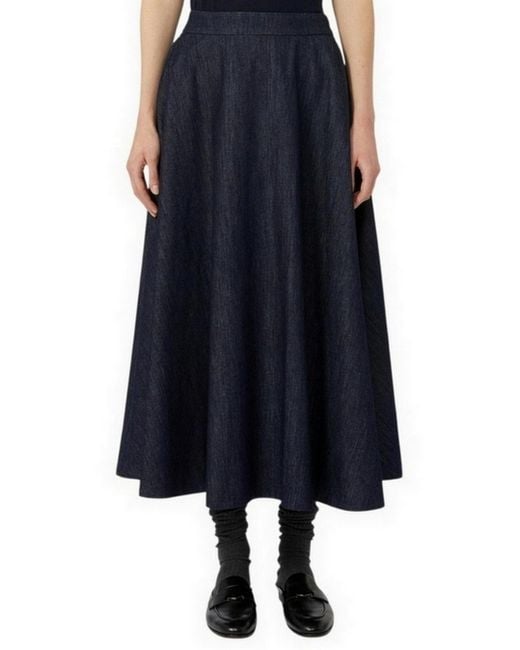 Max Mara Donkere Denim Rokken in het Blue