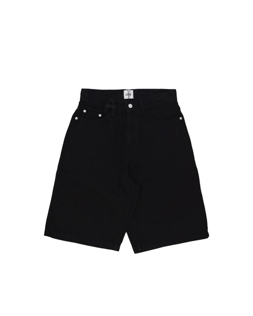 Arte' Black Jeans Belt Detail Shorts for men