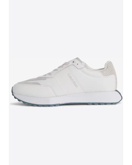 Calvin Klein White Low Top Lace Up Nylo0N Woven for men
