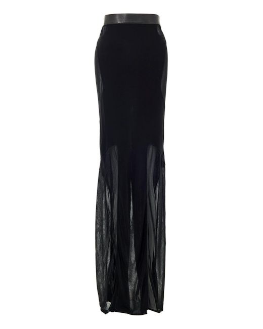 Falda Larga En Negro Transparente Viscosa Tom Ford de color Blue