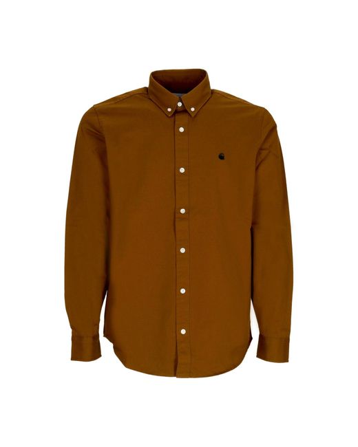 Chemise A Manches Longues Pour Hommes L/S Madison Shirt Deep H Marron/Noir Carhartt pour homme en coloris Brown