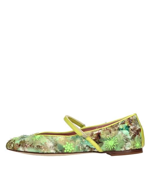 LORENA PAGGI Green Flat Shoes