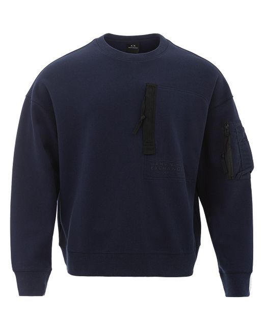 Armani Exchange Sweatshirt Blau Rundhalsausschnitt in Blue für Herren