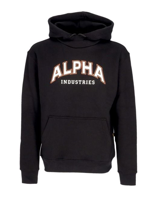Sudadera Con Capucha Universitaria Para Hombre Negra Alpha Industries de hombre de color Black