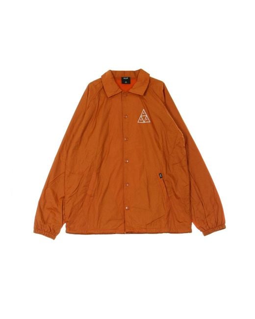Huf Coach Jacket Essentials Tt Coaches Jacket Roest in het Brown voor heren
