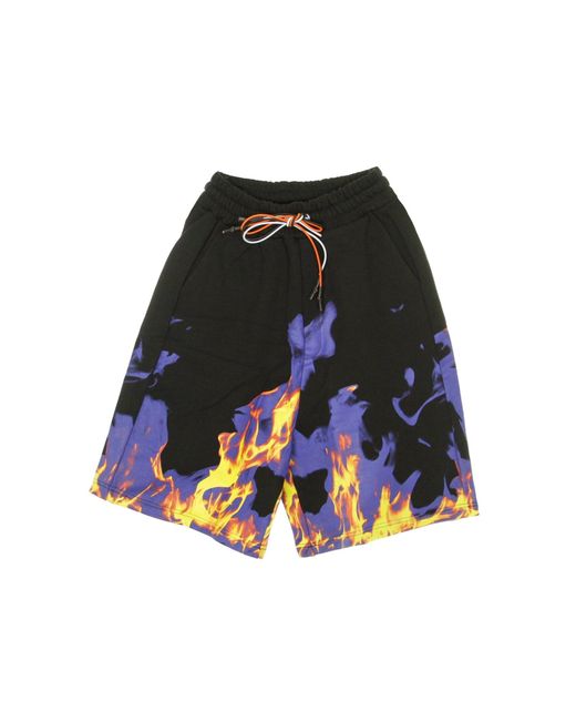 IHS Blue Multi Flames Tracksuit Shorts for men