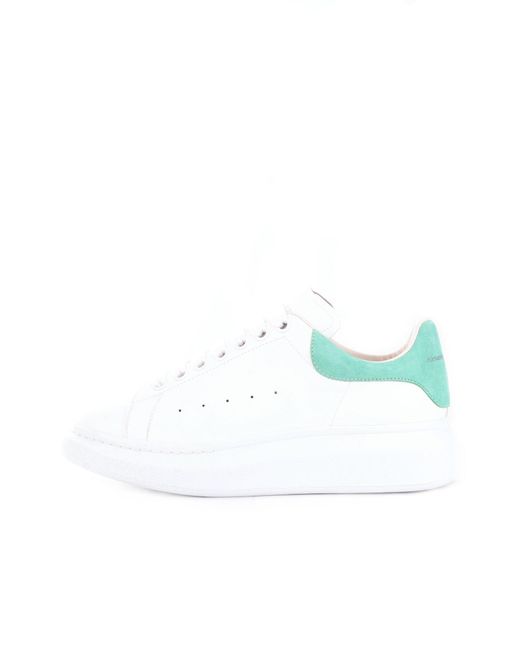 Alexander McQueen Blue 553680Whgp Oversized Leather Sneaker With Contrasting Logo Print for men