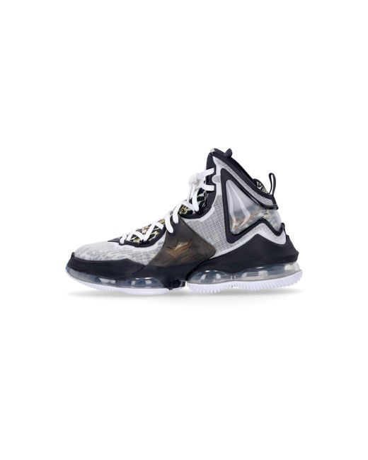 Zapatillas De Baloncesto Lebron Xix Para Hombre Blanco/Oro Metalizado/Negro Nike de hombre de color Blue