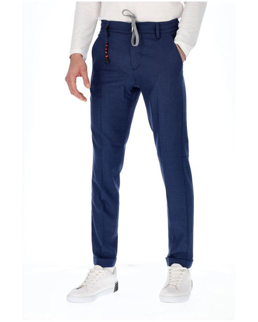 Marco Pescarolo Blue Pants for men