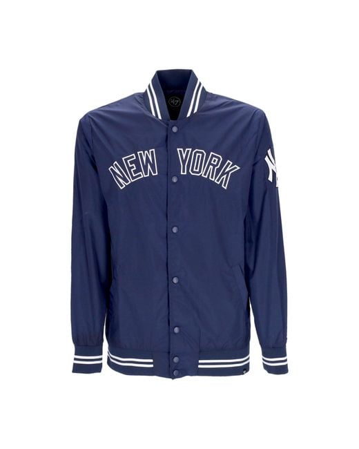 '47 Blue Mlb Wordmark Drift Neyyan Bomber Jacket for men