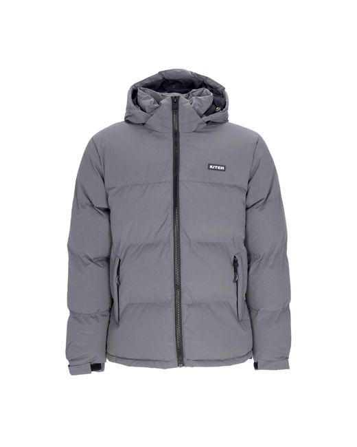 Iuter Pufferjack Donkergrijs Donsjack in het Gray voor heren